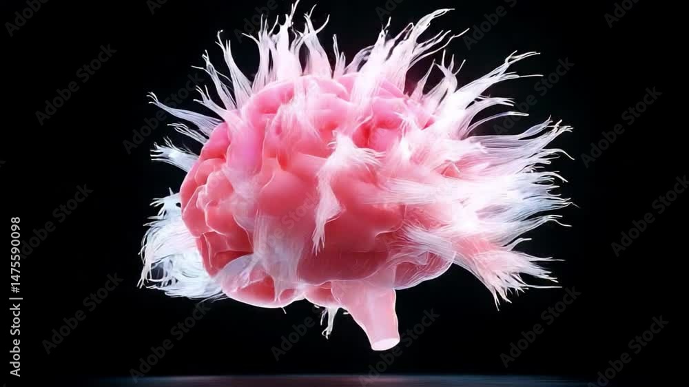 Poster Brain Power: An artistic, ethereal rendering of the human brain, its intricate folds and connections illuminated by a soft glow, symbolizing intelligence and thought.