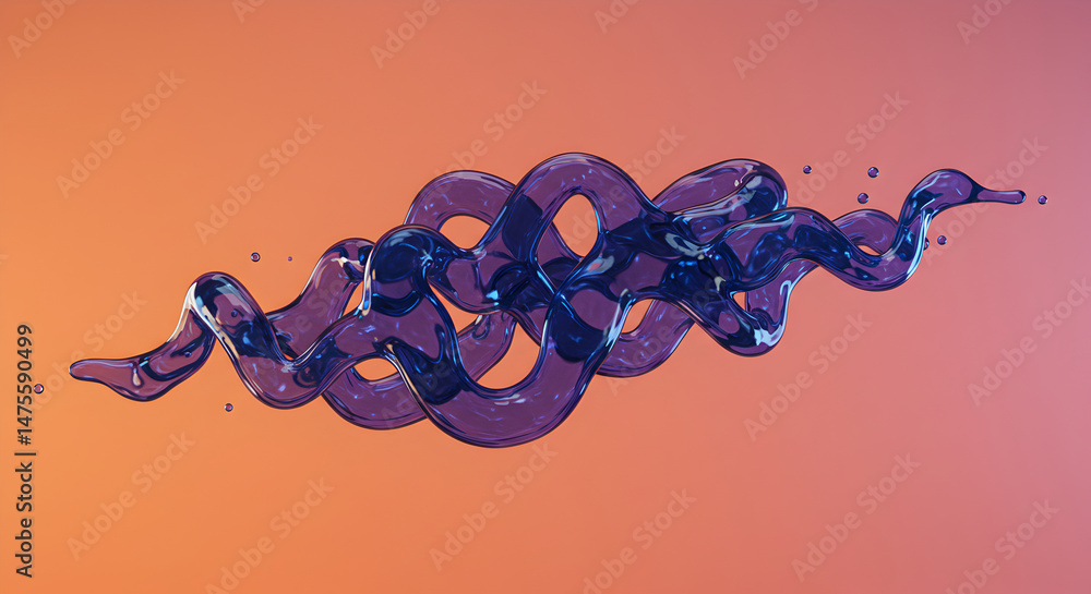 Poster abstract rendering of intertwined glassy forms against a gradient background