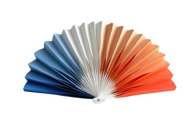Elegant Bastille Day paper fan featuring a tricolor gradient, perfect for patriotic celebrations and decor
