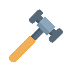 Simple blue hammer icon with yellow wooden handle