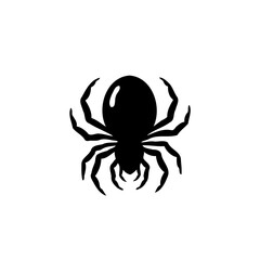 Minimalist arachnid silhouette on a plain background, evoking simplistic design
