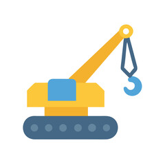 Obraz premium Mobile crane construction machinery equipment vector illustration icon