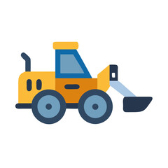 Colorful isolated icon illustration of a skid steer loader