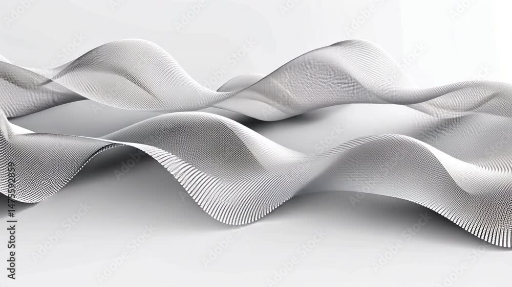 Aufkleber dynamic abstract wave pattern monochrome curves and lines evoking movement, depth, fluidity, and ele