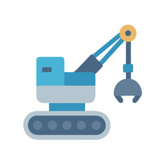 Illustration of a blue claw crane on black background