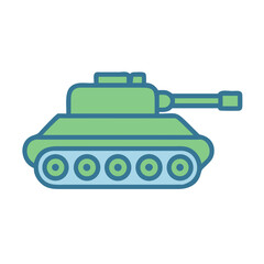Obraz premium Cartoon tank icon illustration vector on black background