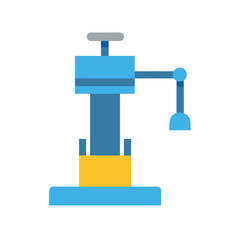 Simple Illustration of Manual Screw Press on Black Background