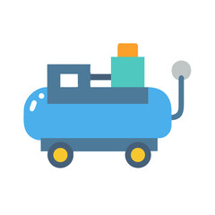 Obraz premium Blue Air Compressor Machine on Black Background Illustration