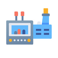 Obraz premium Digital control system paired with an industrial factory