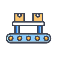 Conveyor belt transporting boxes in a manufacturing industry