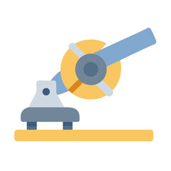 Stylized Microscope Illustration with Round Lens and Stand