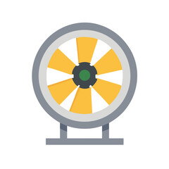 Retro Desk Fan Illustration, isolated on Black Background