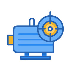 Modern Electric Motor Icon with Target Aim Concept