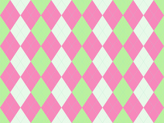 Sweet pastel pink and lime green argyle diamond pattern.  Perfect for backgrounds, textiles, or playful branding.  This cheerful, seamless design evokes feelings of spring and optimism.