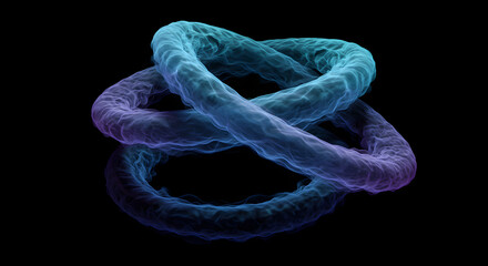 Artistic Rendering Of Blue Gradient Tubes With Intricate Textures On Black