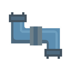 Plumbing Pipe Joint: Blue Pixelated Icon on Black