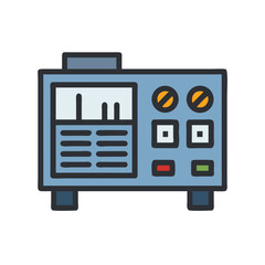 Electronic Test Equipment: Oscilloscope Icon with Outline Style