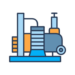 Obraz premium Modern Vector Graphic of Industrial Air Compressor Machine