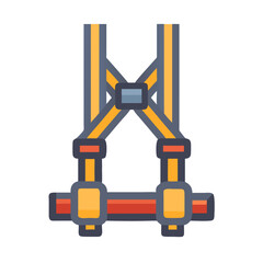 Safety Harness Icon for Fall Protection on Black