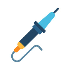 Soldering iron vector icon on black background