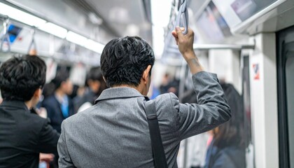 通勤をする日本人ビジネスパーソン