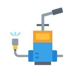 Cartoon Pressure Washer Icon Illustration on Black Background