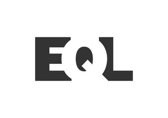 EQL logo design. Initial letter E Q L bold font style for tech startups, consulting, corporate branding. Creative company name, headlines typography identity, trendy logotype.