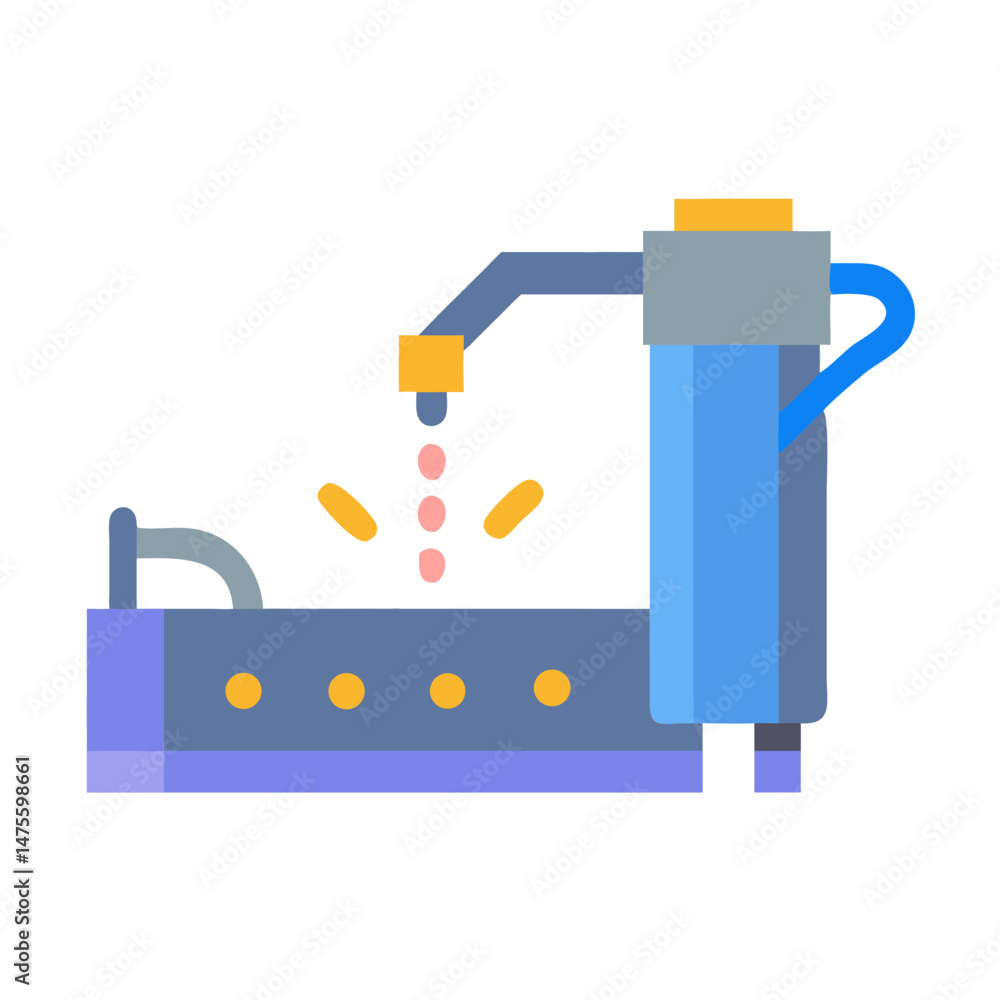 Poster automated liquid dispensing system vector icon in color