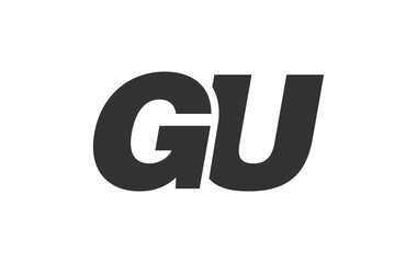 GU Techno Editable Font Logo For Corporate Branding. Bold, Futuristic Design With Unique Typographic Ideas. Minimal Custom Type And Dynamic Letter