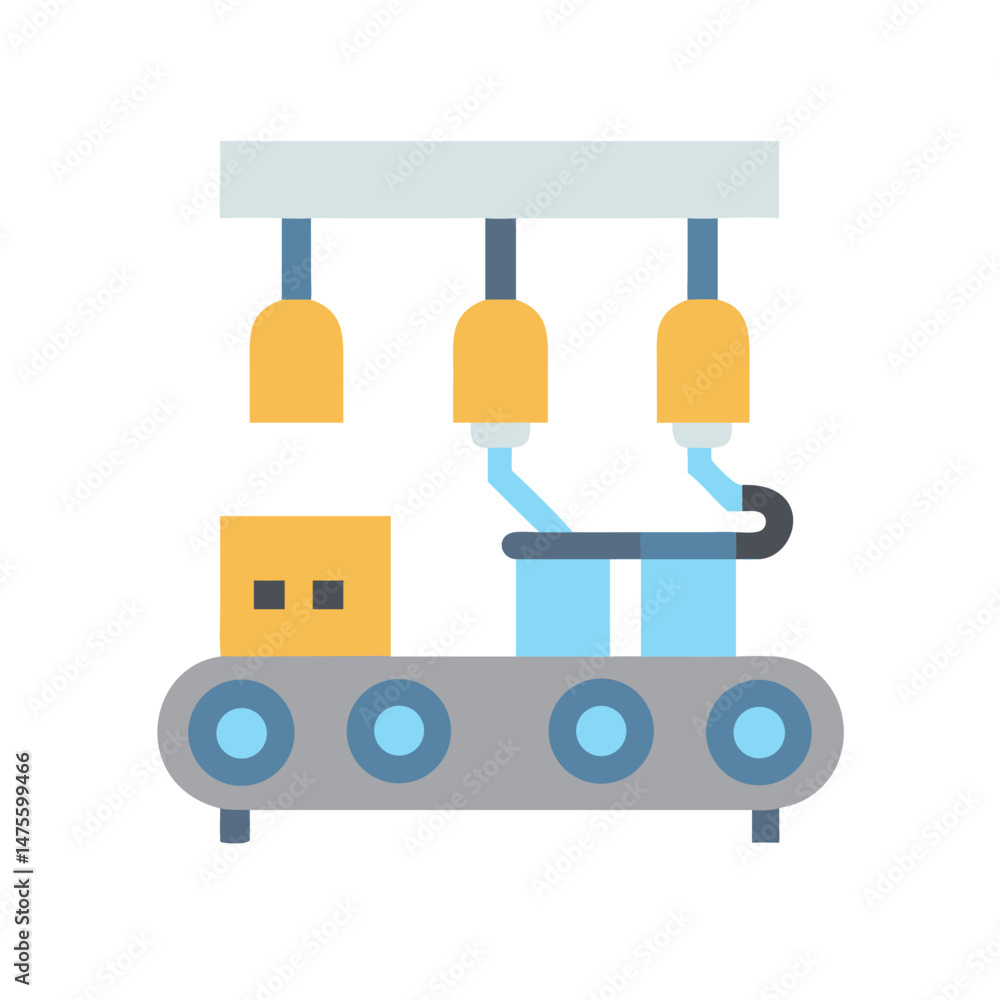 Poster automated production line with robotic arms, packaging system