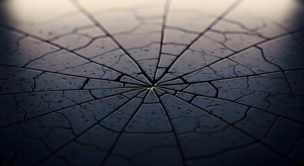 Geometric Design With Radial Lines And Cracked Sections In Dark Tones