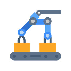 Automation Robot Arm Loading Boxes on Conveyor Belt