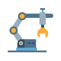 Industrial robotic arm illustration for manufacturing or automation