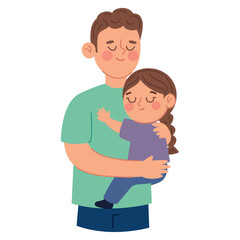 Loving Father Hugging His Daughter in a Heartwarming Moment