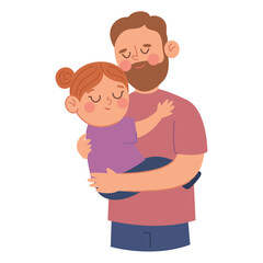 Loving Father Hugging His Daughter in a Heartwarming Moment