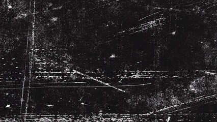 Blurred black and white scratched grunge isolated on background, old film effect. Distressed retro paper abstract stock illustration cracked texture overlays for space or text.