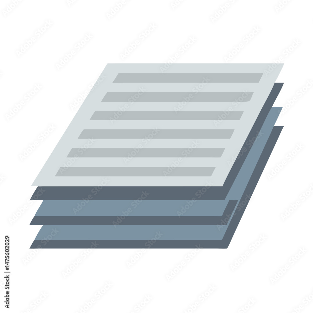 Poster stack of papers or documents on a black background