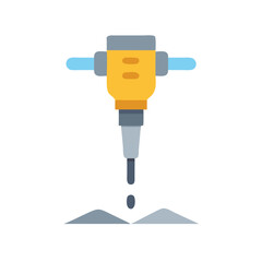 Jackhammer tool, construction equipment, industry repair illustration, vector