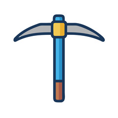 Icon of a Pickaxe Isolated on a Black Background