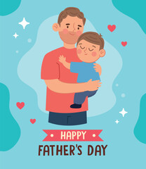 Father Holding Son in Warm Emotional Embrace Illustration