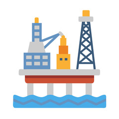 Fototapeta premium Oil rig platform with tower in the ocean