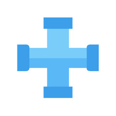 Blue pipe cross section isolated on black background