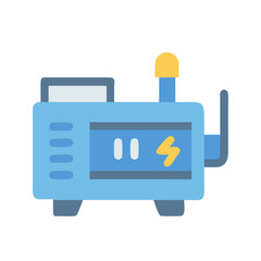 Blue Portable Generator Illustration for Backup Power Generation