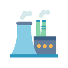 Stylized Factory Vector Illustration with Minimalist Design Elements