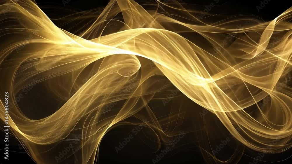 Poster mesmerizing abstract background flowing golden waves of light create movement and elegance in artist