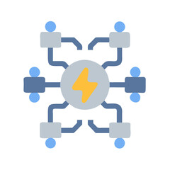 Decentralized energy network, connection of points, power grid