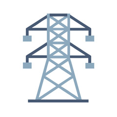 Minimalist Power Line Tower Against Black Background Graphic