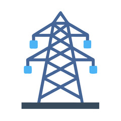 Illustration of a Power Transmission Tower on black background