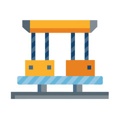 Obraz premium Abstract Machine Flat Illustration with Yellow and Blue Colors