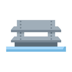 Two-Tiered Platform with Blue Base on Black Background